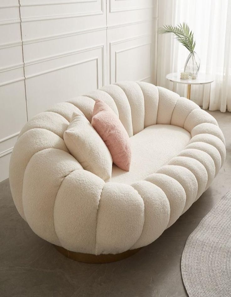 Premium Cream Bubble Quilted Loveseat
