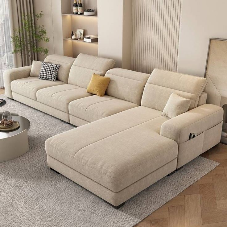 Cream Modular L-Shaped Sectional
