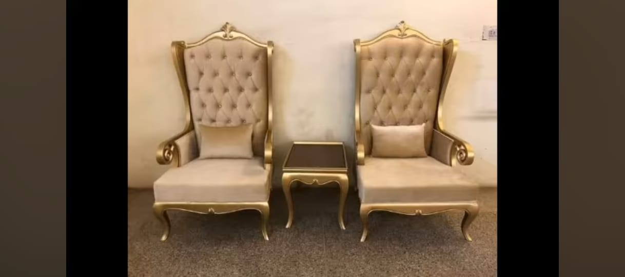 Cream Wingback Bedroom Chair