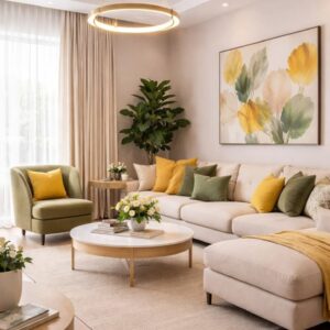 Modern Cream Corner Sectional Sofa